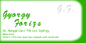 gyorgy forizs business card