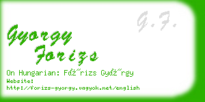 gyorgy forizs business card